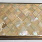 PHOTO ALBUM w/ MOTHER OF PEARL COVERS BRASS FRAME & CLASPS antique 19th CENTURY