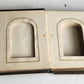 PHOTO ALBUM w/ MOTHER OF PEARL COVERS BRASS FRAME & CLASPS antique 19th CENTURY