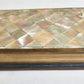 PHOTO ALBUM w/ MOTHER OF PEARL COVERS BRASS FRAME & CLASPS antique 19th CENTURY