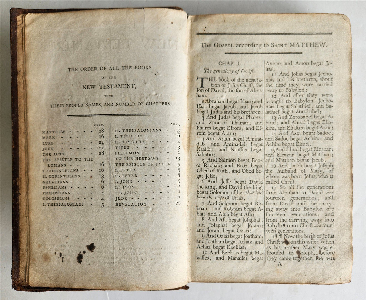 1792 BIBLE in ENGLISH antique NEW TESTAMENT