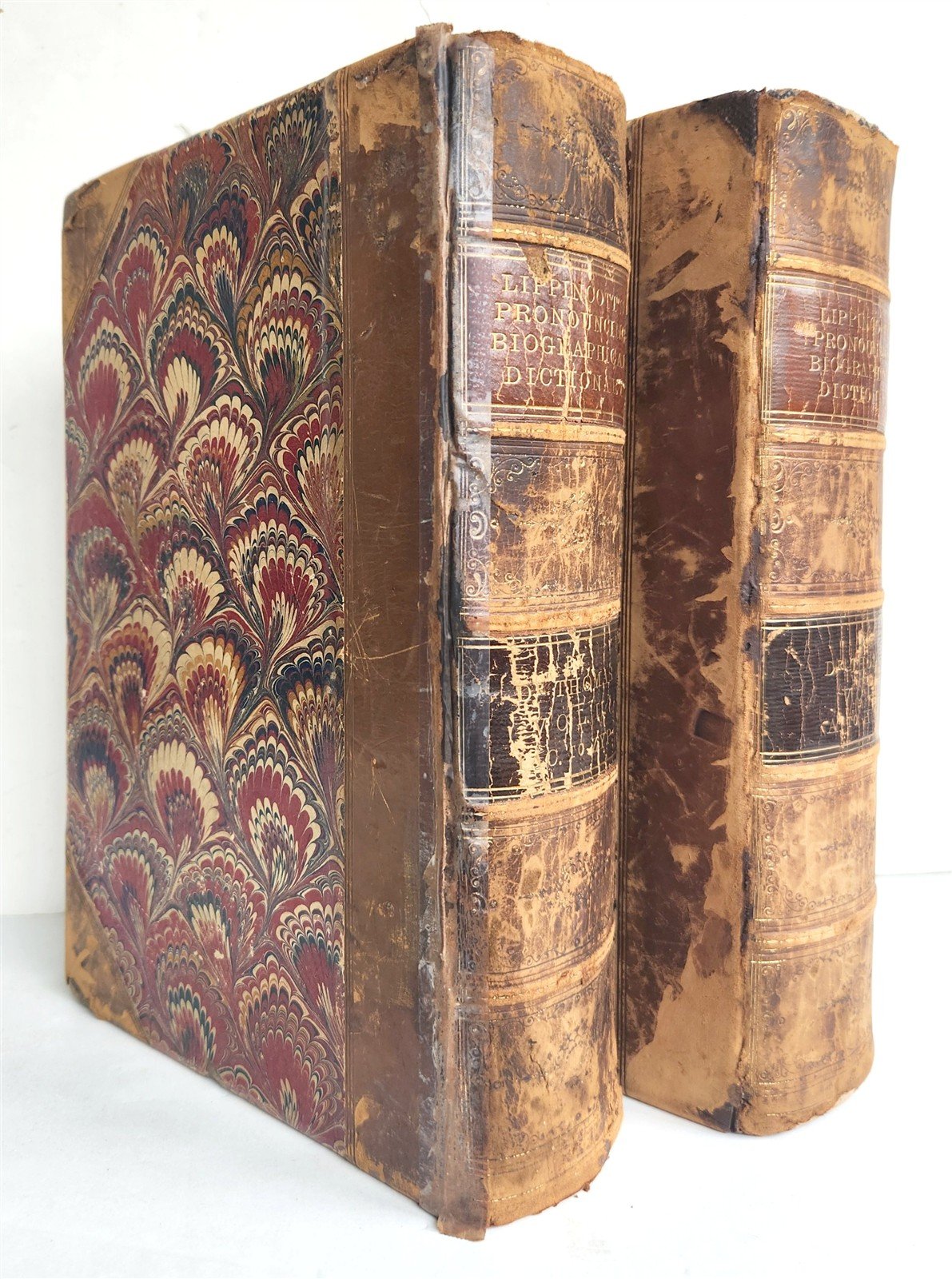 1870 SIGNED by AUTHOR ! Dictionary of Biography and Mythology antique 2 VOLUMES