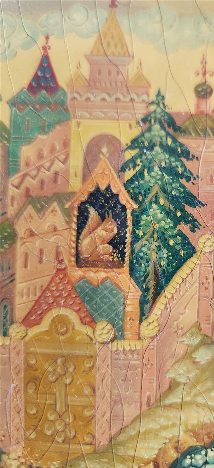 RUSSIAN MSTERA SCHOOL 1960s LARGE LACQUER BOX vintage SIGNED by ARTIST
