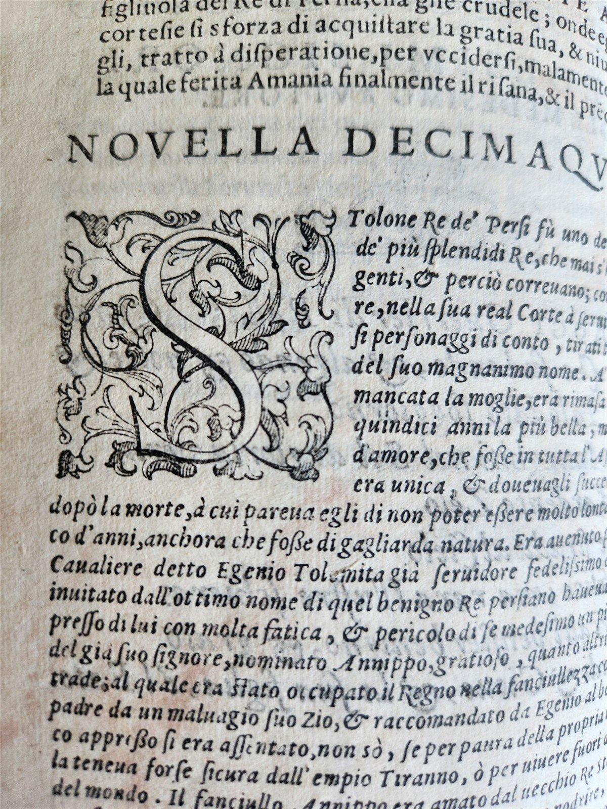 1585 DELLE NOVELLE di ASCANIO DE' MORI DA CENO antique in ITALIAN 16th century