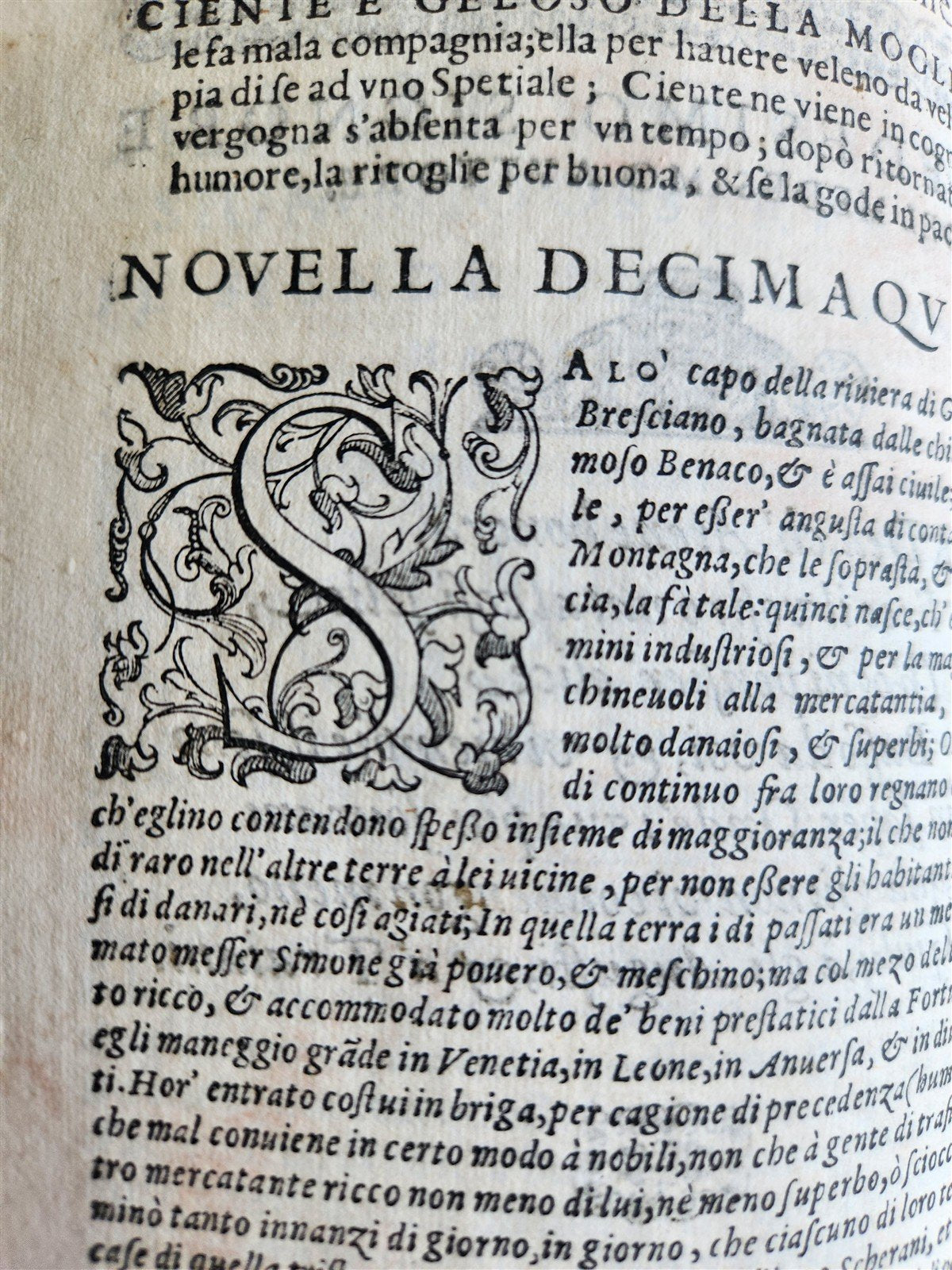 1585 DELLE NOVELLE di ASCANIO DE' MORI DA CENO antique in ITALIAN 16th century