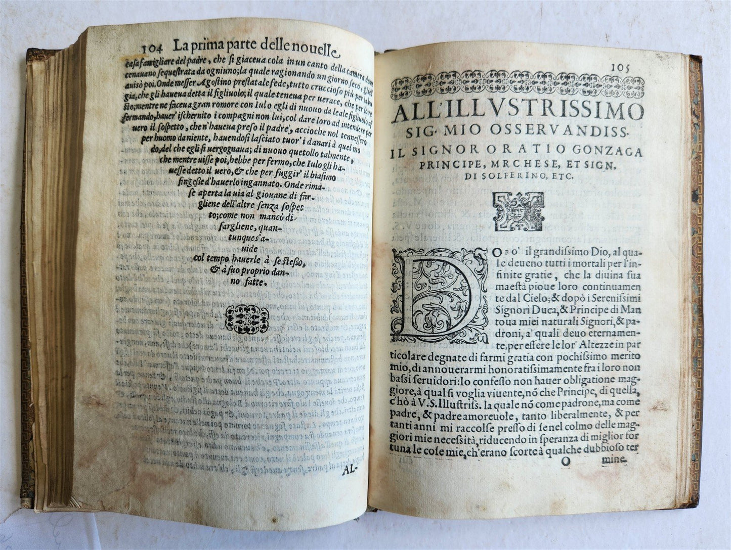 1585 DELLE NOVELLE di ASCANIO DE' MORI DA CENO antique in ITALIAN 16th century