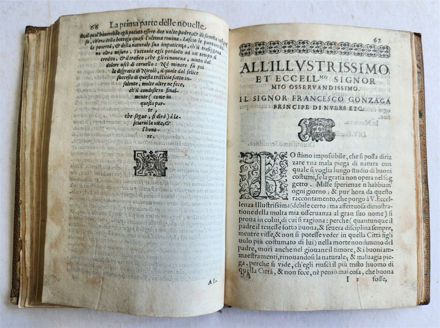 1585 DELLE NOVELLE di ASCANIO DE' MORI DA CENO antique in ITALIAN 16th century