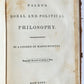 1835 PRINCIPLES of MORAL and POLITICAL PHILOSOPHY by W. Paley antique AMERICANA