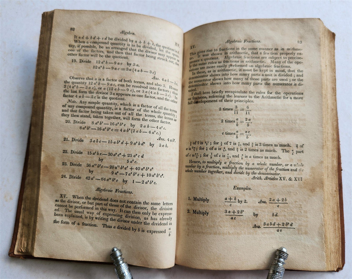 1829 an INTRODUCTION to ALGEBRA by Warren Colburn antique AMERICANA