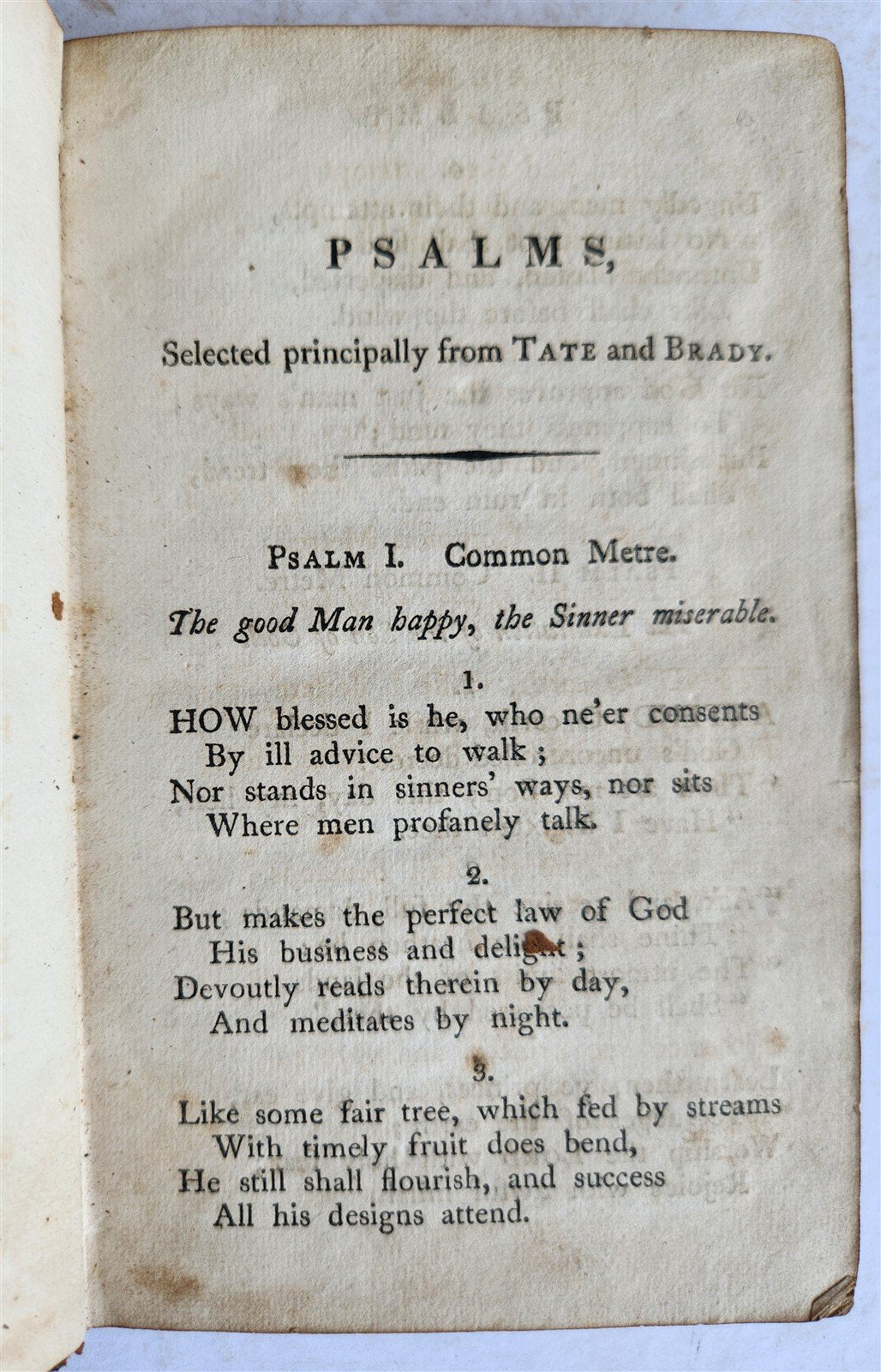 1815 COLLECTION of PSALMS and HYMNS for PUBLICK WORSHIP antique AMERICANA
