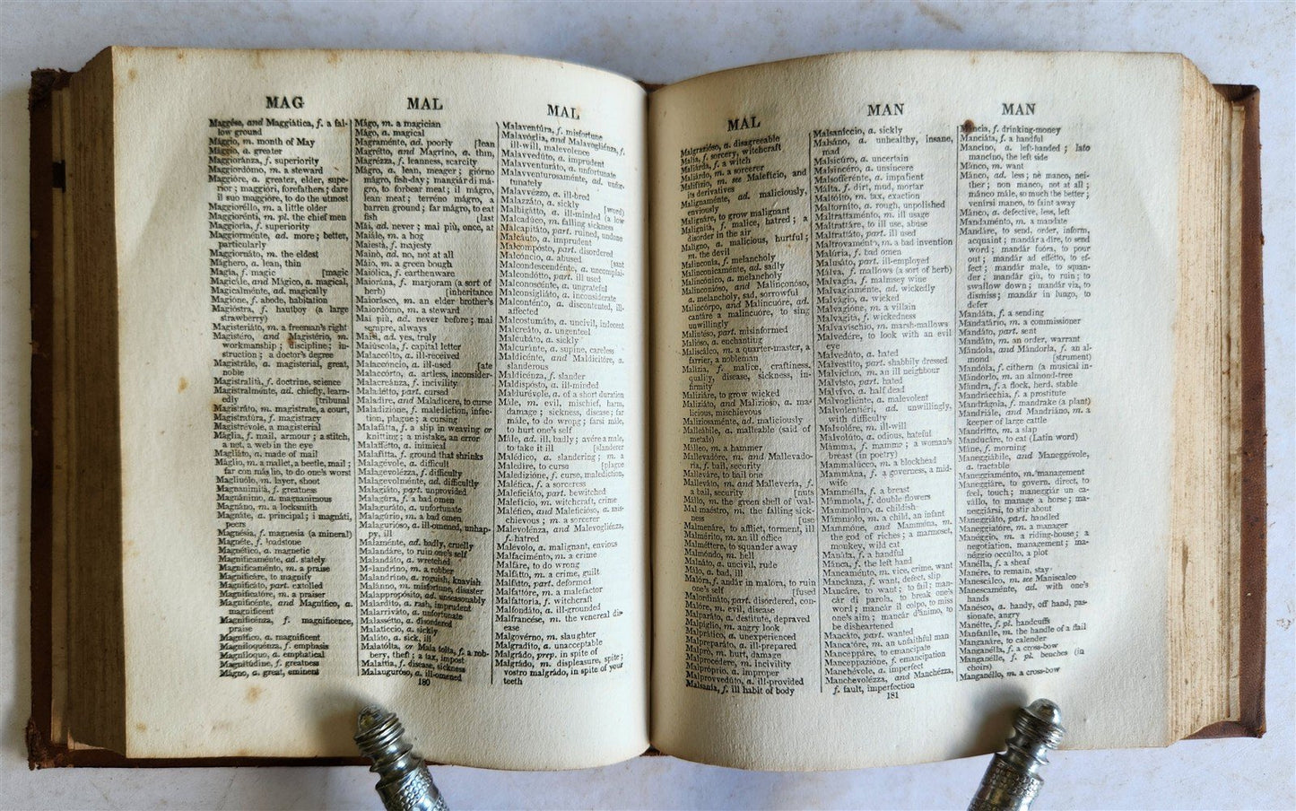 1831 ITALIAN ENGLISH POCKET DICTIONARY antique FIRST AMERICAN EDITION