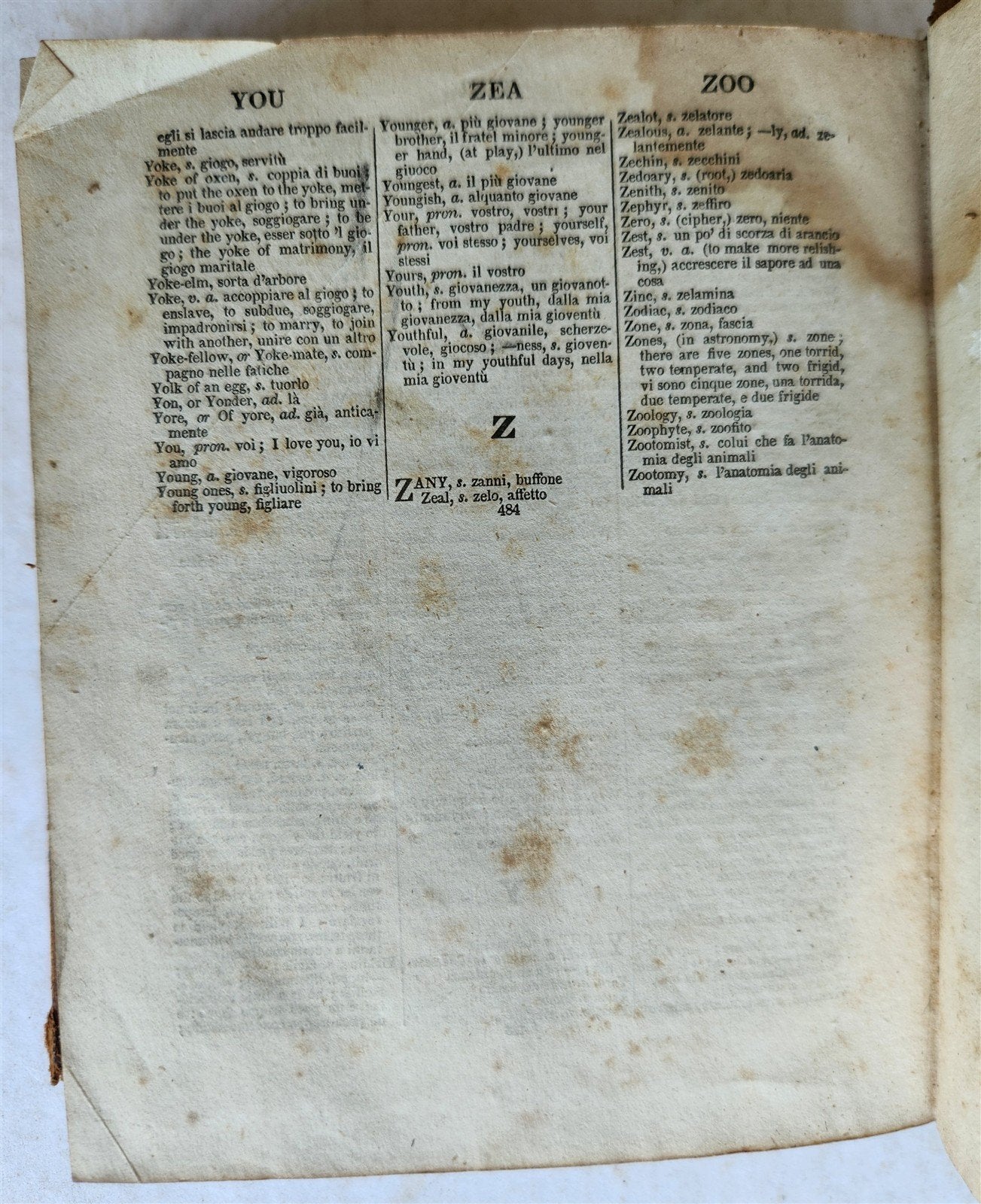 1831 ITALIAN ENGLISH POCKET DICTIONARY antique FIRST AMERICAN EDITION