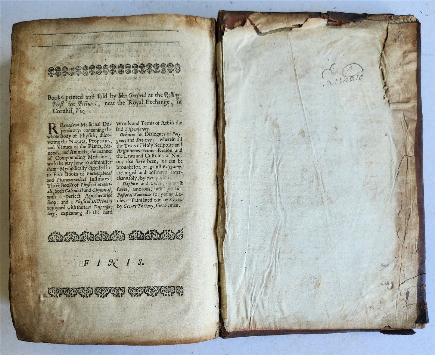 1657 MEDICINAL DISPENSATORY PHARMACOPOEA antique in ENGLISH