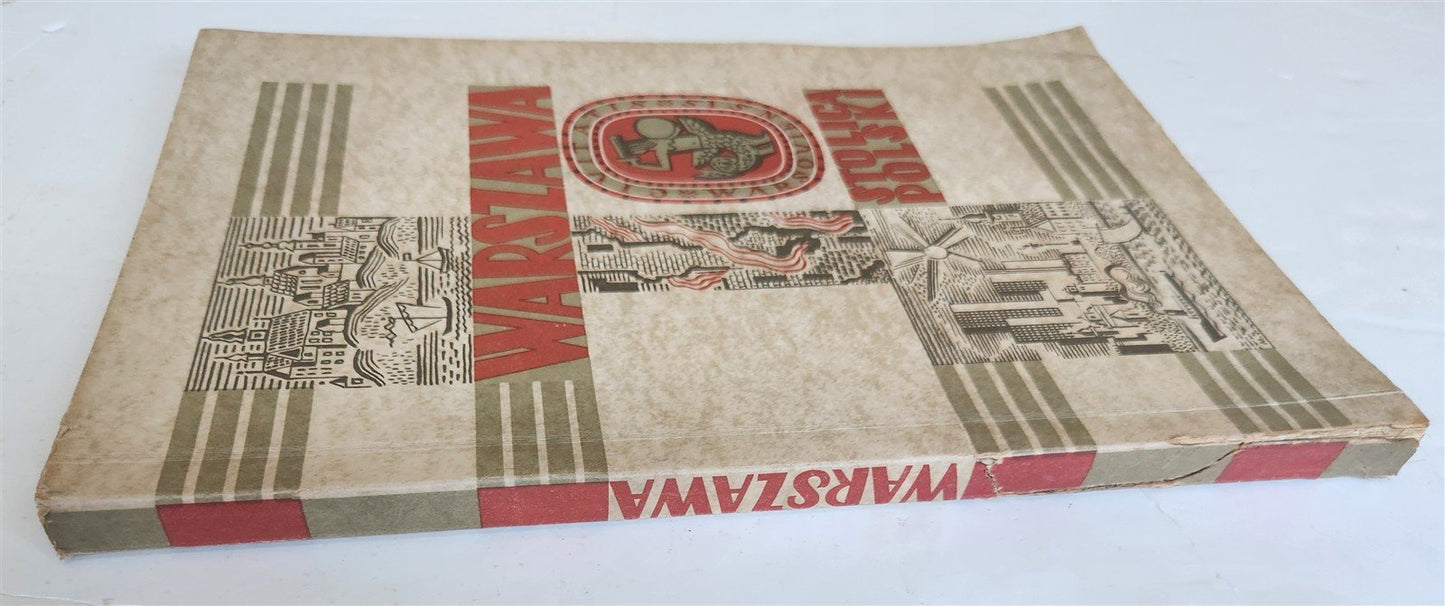 1949 WARSZAWA STOLICA POLSKI vintage ILLUSTRATED PHOTO BOOK Warsaw Poland FOLIO