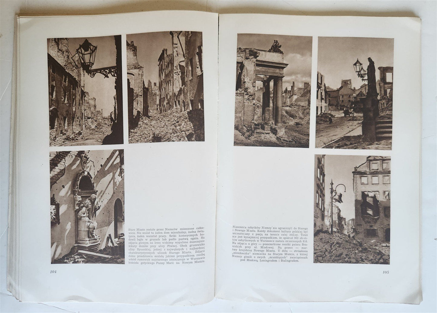 1949 WARSZAWA STOLICA POLSKI vintage ILLUSTRATED PHOTO BOOK Warsaw Poland FOLIO