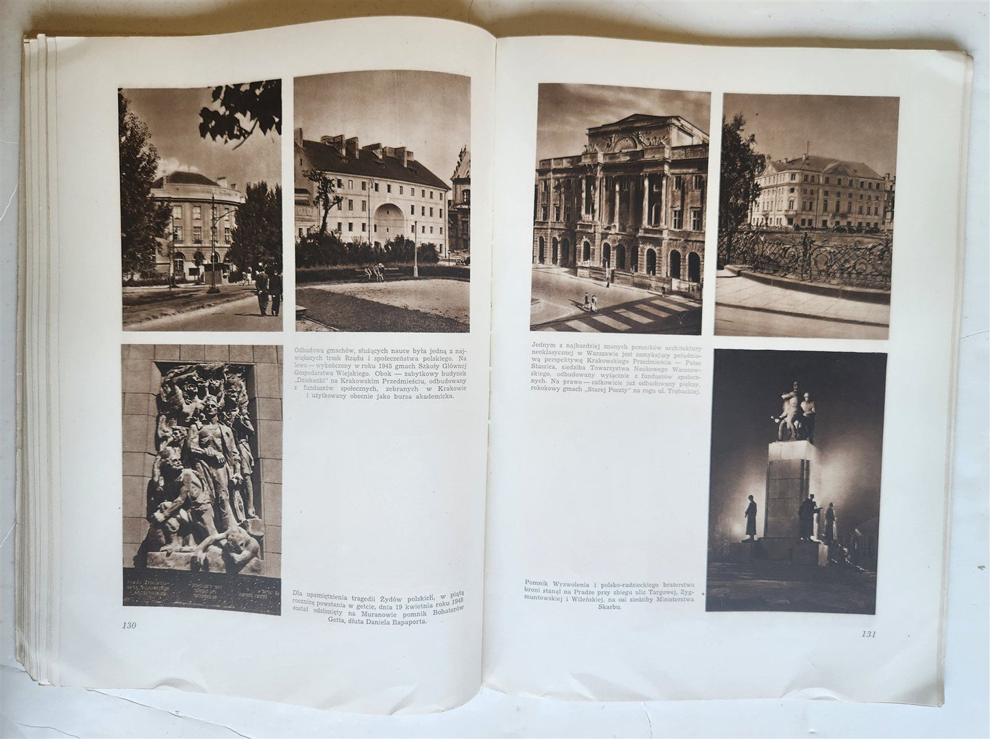 1949 WARSZAWA STOLICA POLSKI vintage ILLUSTRATED PHOTO BOOK Warsaw Poland FOLIO