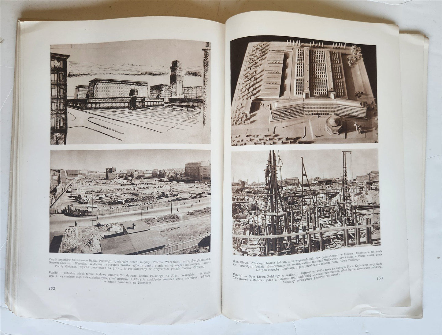 1949 WARSZAWA STOLICA POLSKI vintage ILLUSTRATED PHOTO BOOK Warsaw Poland FOLIO