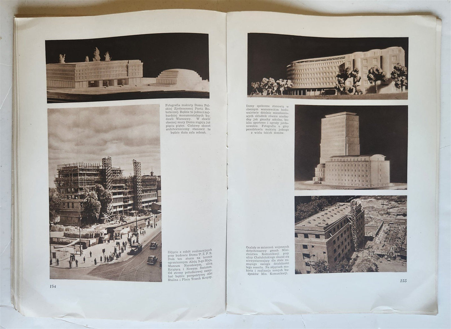 1949 WARSZAWA STOLICA POLSKI vintage ILLUSTRATED PHOTO BOOK Warsaw Poland FOLIO