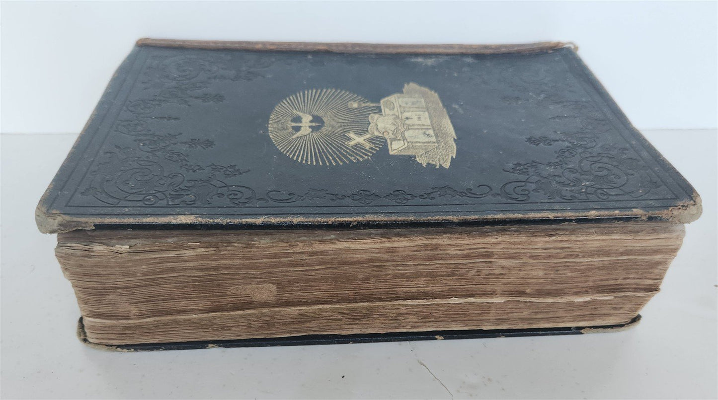 1855 BIBLE in ENGLISH antique OLD & NEW TESTAMENT Boston AMERICANA