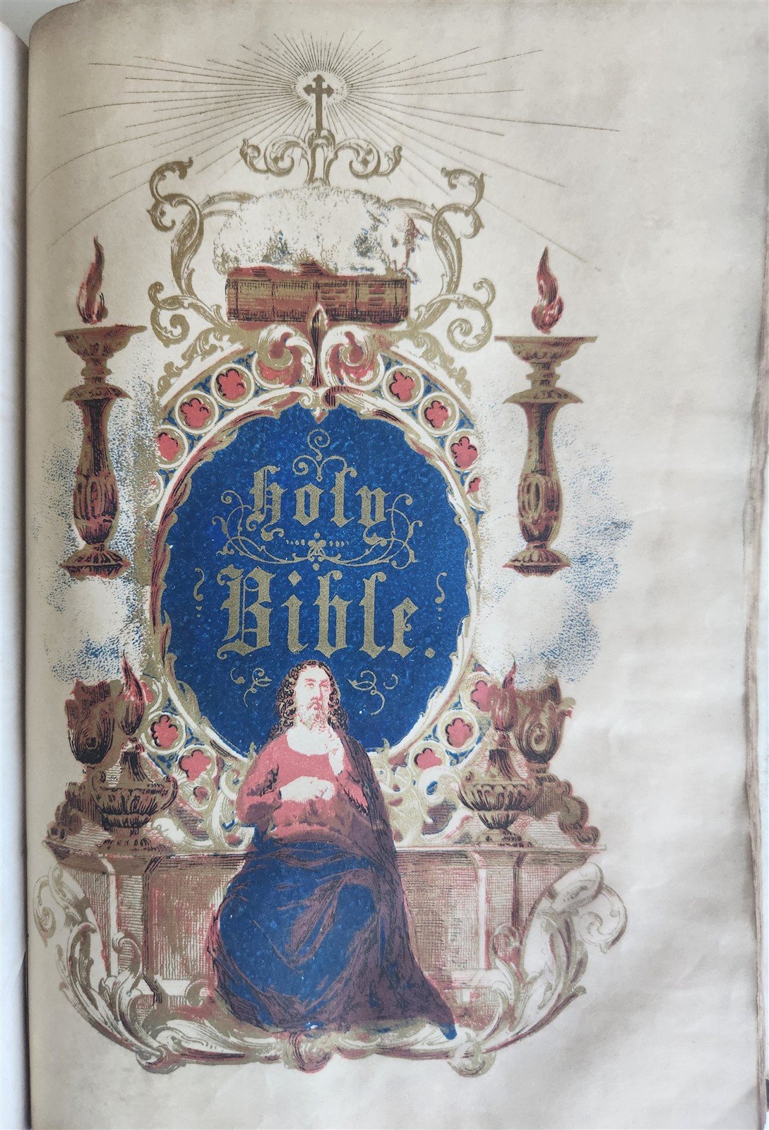 1855 BIBLE in ENGLISH antique OLD & NEW TESTAMENT Boston AMERICANA