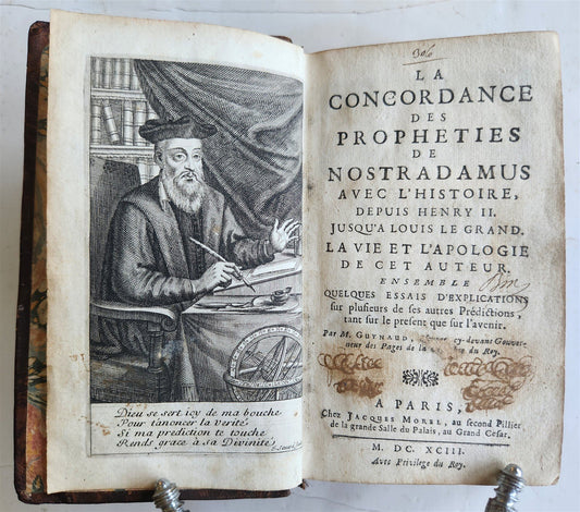 1693 Concordance of NOSTRADAMUS's Prophecies ANTIQUE in FRENCH 17th CENTURY
