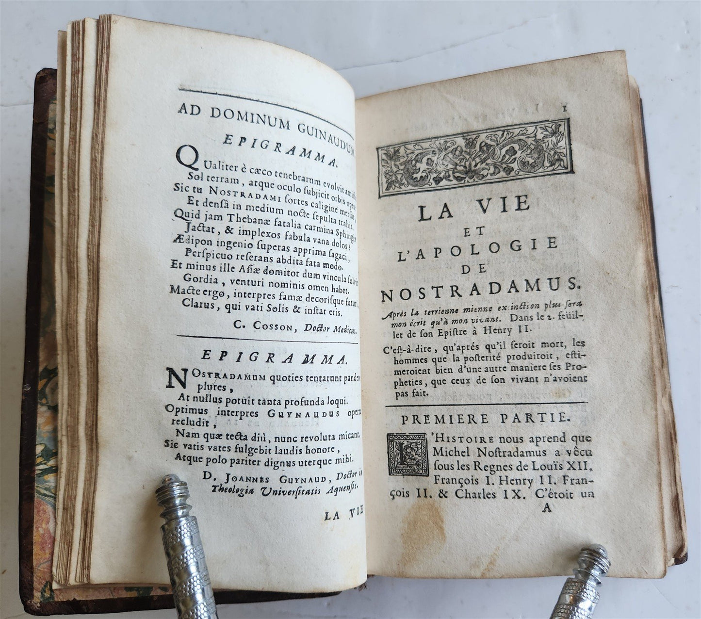 1693 Concordance of NOSTRADAMUS's Prophecies ANTIQUE in FRENCH 17th CENTURY