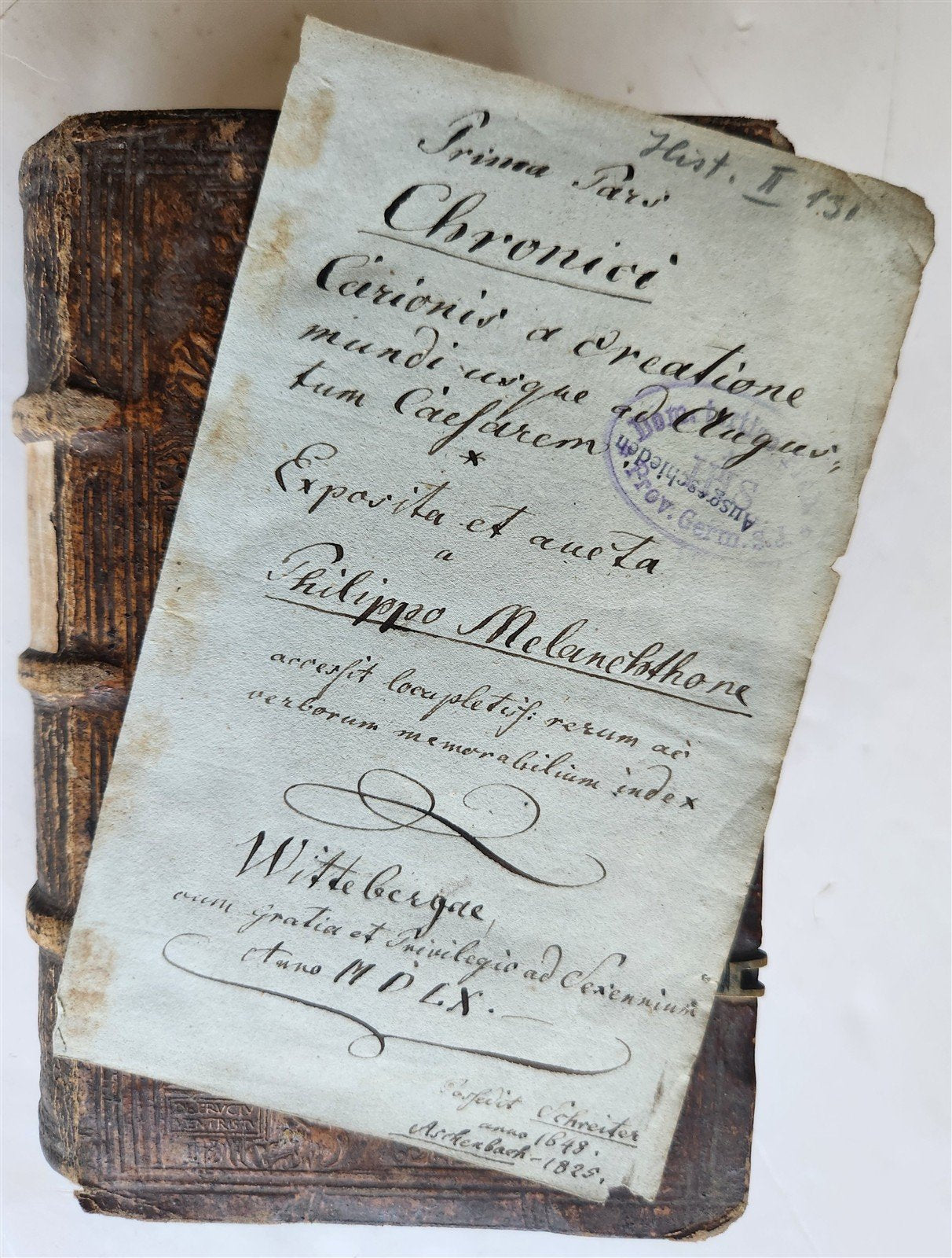 1560 PHILIPP MELANCHTHON UNIVERSAL HISTORY pigskin binding ANTIQUE 16th CENTURY