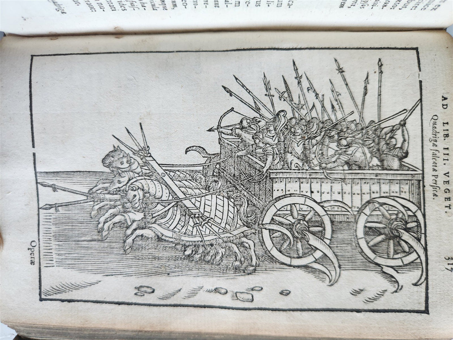 1592 ILLUSTRATED ANCIENT WARFARE TREATISE by V.Flavius antique VELLUM BINDING
