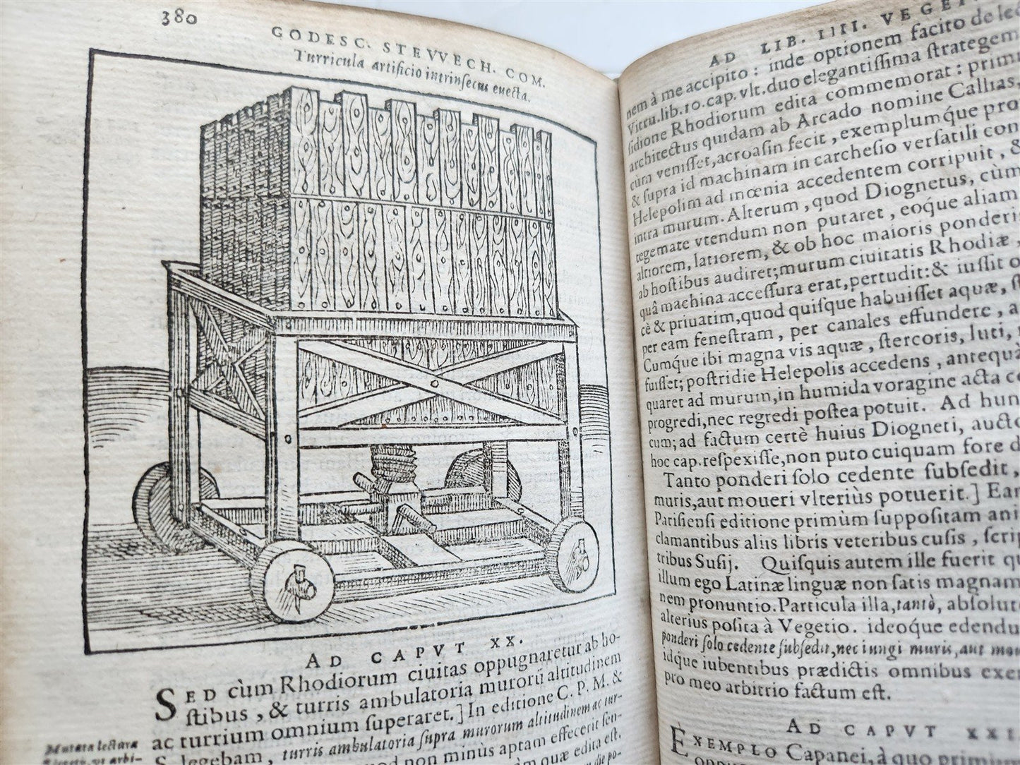 1592 ILLUSTRATED ANCIENT WARFARE TREATISE by V.Flavius antique VELLUM BINDING