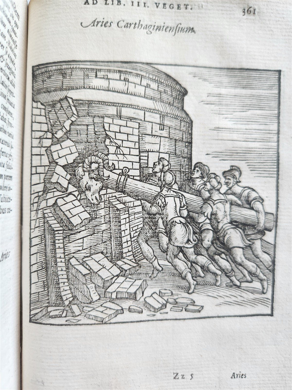 1592 ILLUSTRATED ANCIENT WARFARE TREATISE by V.Flavius antique VELLUM BINDING