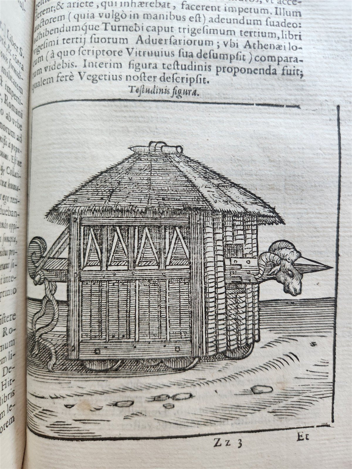 1592 ILLUSTRATED ANCIENT WARFARE TREATISE by V.Flavius antique VELLUM BINDING
