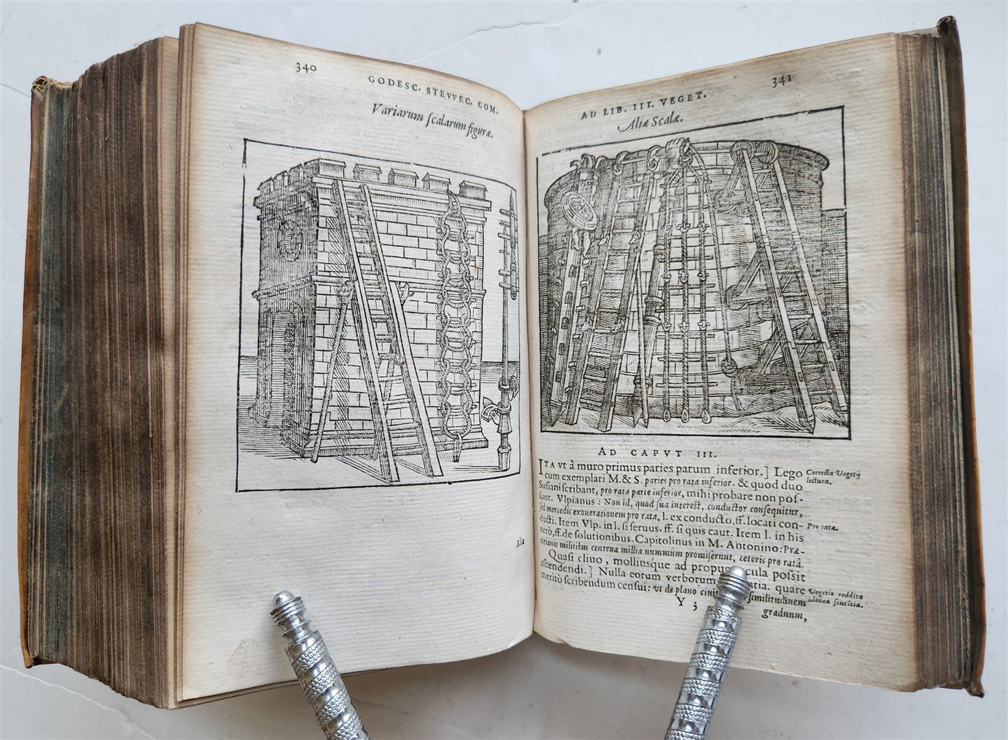 1592 ILLUSTRATED ANCIENT WARFARE TREATISE by V.Flavius antique VELLUM BINDING