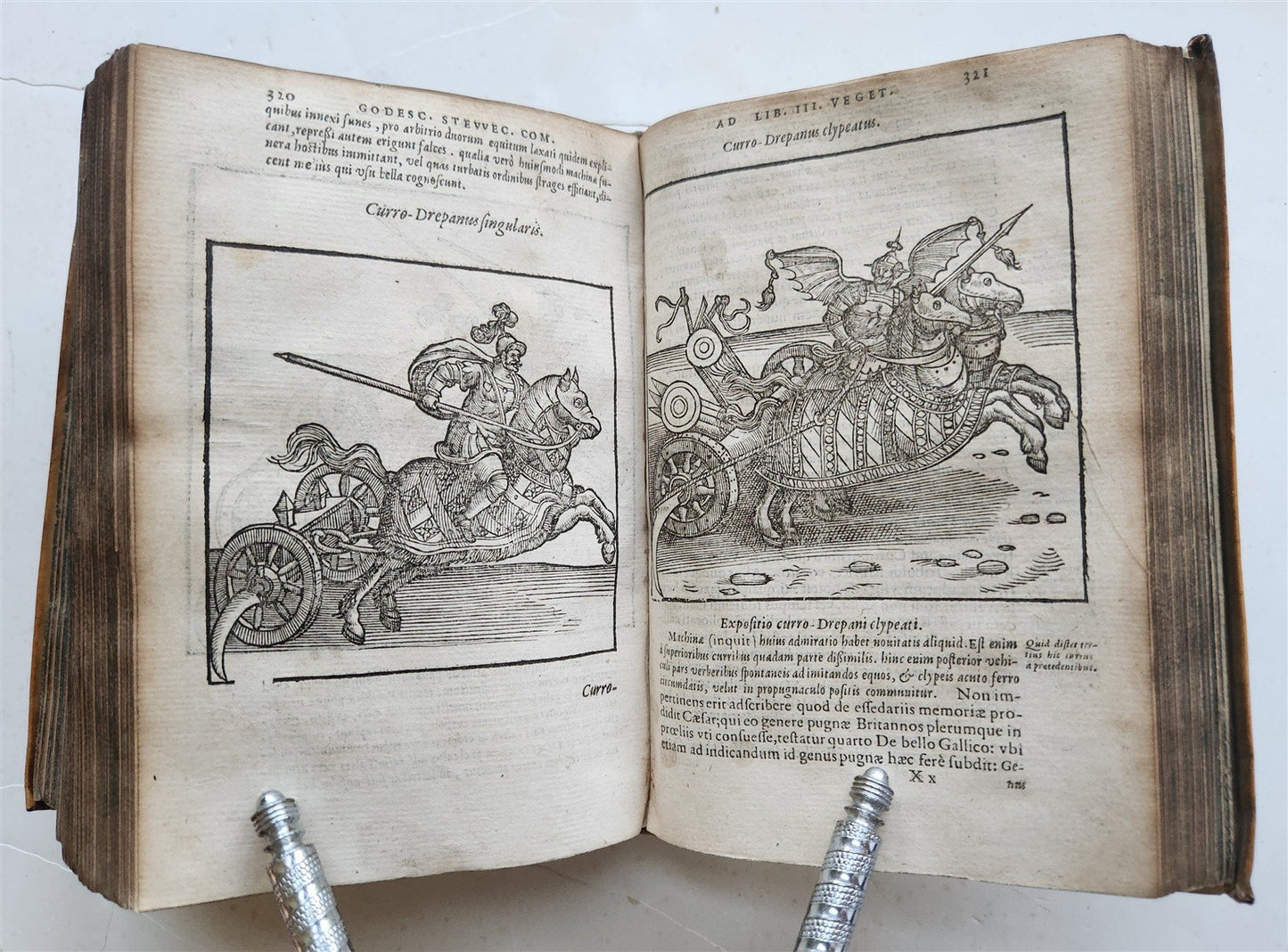 1592 ILLUSTRATED ANCIENT WARFARE TREATISE by V.Flavius antique VELLUM BINDING