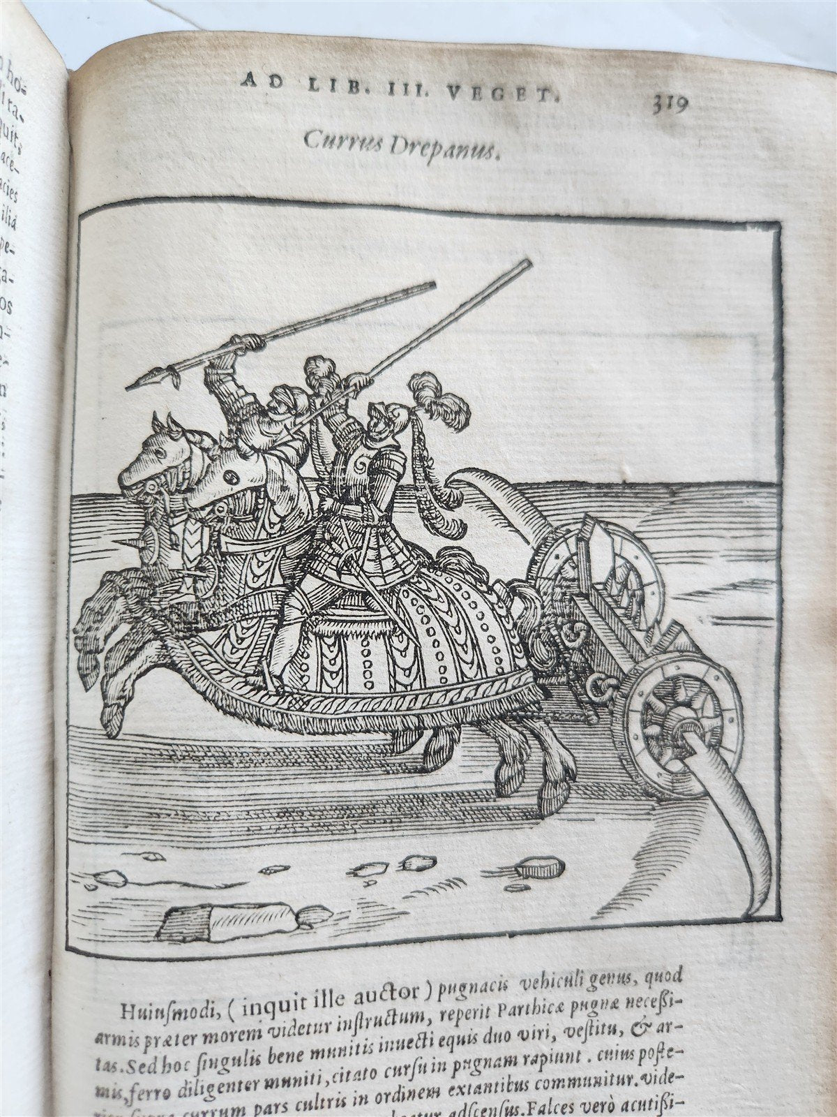 1592 ILLUSTRATED ANCIENT WARFARE TREATISE by V.Flavius antique VELLUM BINDING