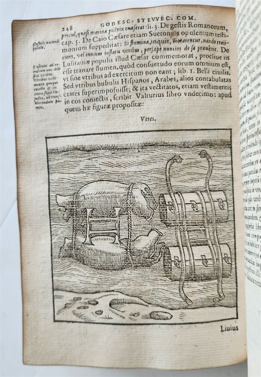 1592 ILLUSTRATED ANCIENT WARFARE TREATISE by V.Flavius antique VELLUM BINDING