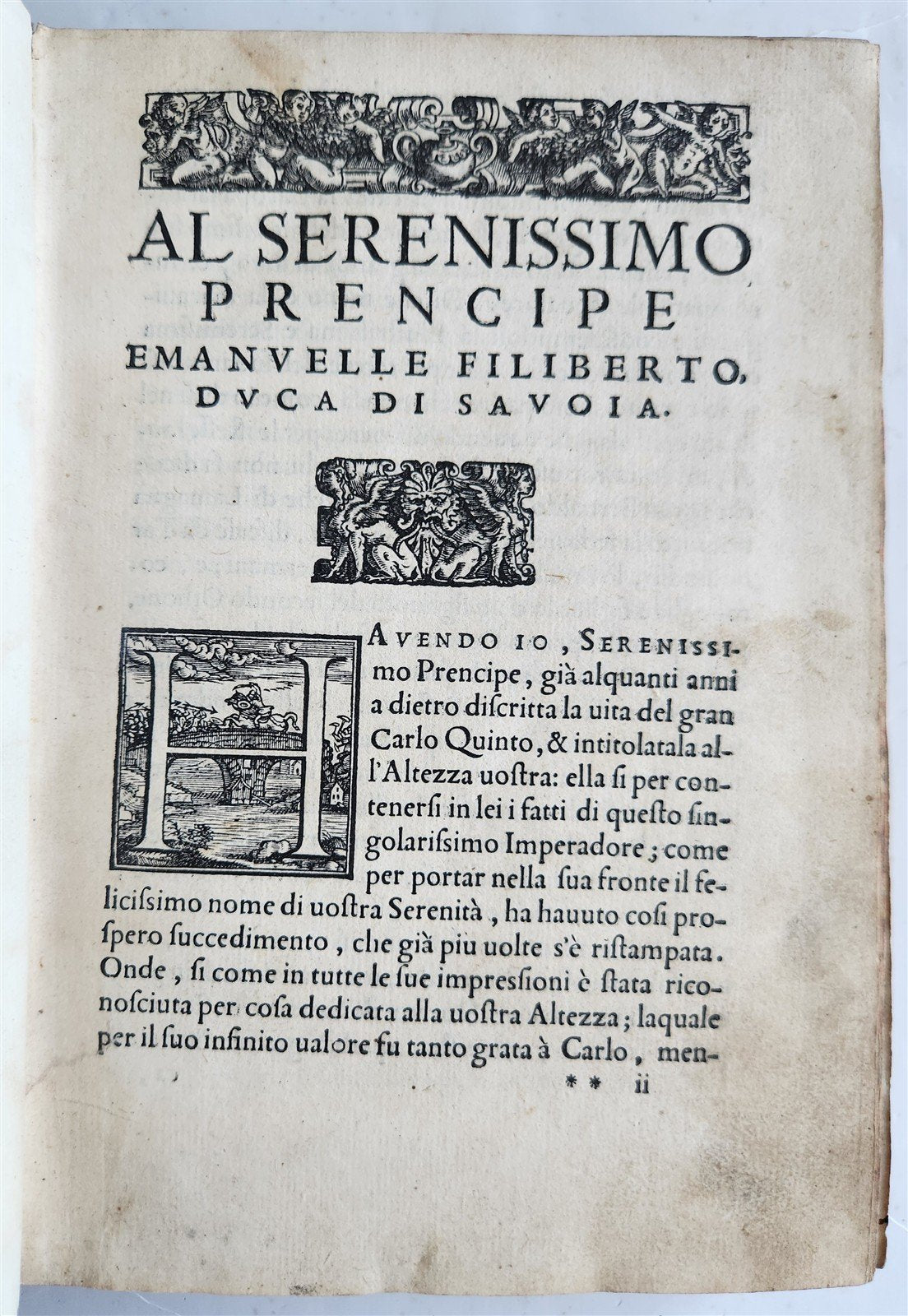 1567 LIFE of CHARLES V by Lodovico Dolce antique VELLUM BINDING 16th CENTURY