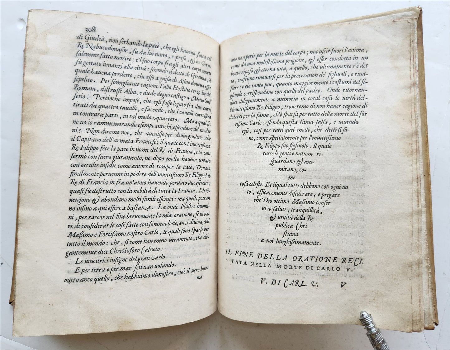 1567 LIFE of CHARLES V by Lodovico Dolce antique VELLUM BINDING 16th CENTURY