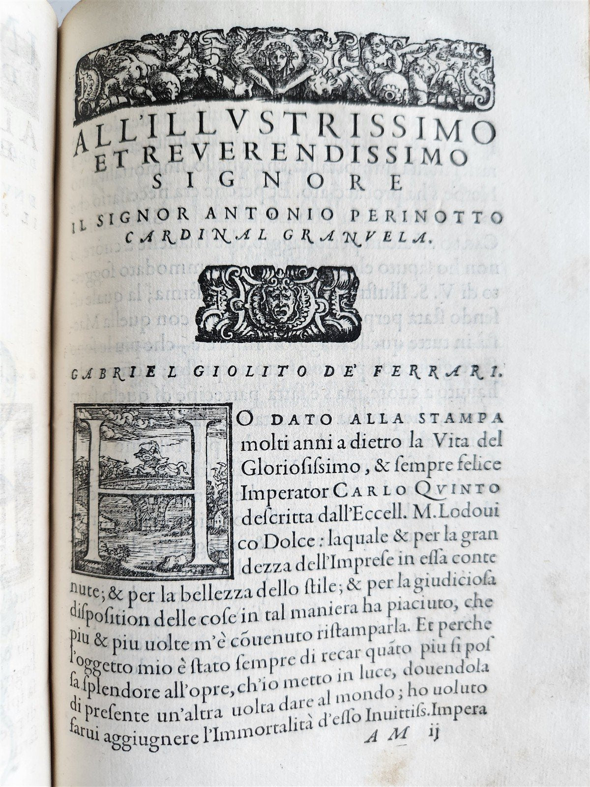 1567 LIFE of CHARLES V by Lodovico Dolce antique VELLUM BINDING 16th CENTURY