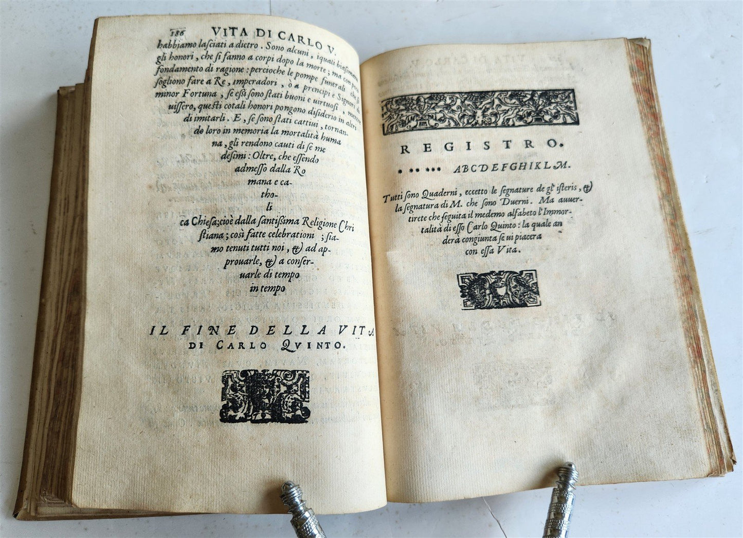 1567 LIFE of CHARLES V by Lodovico Dolce antique VELLUM BINDING 16th CENTURY