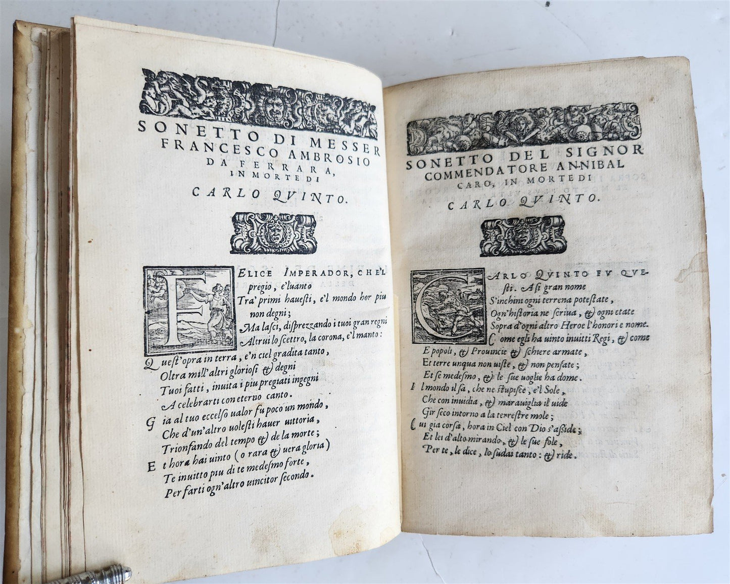 1567 LIFE of CHARLES V by Lodovico Dolce antique VELLUM BINDING 16th CENTURY