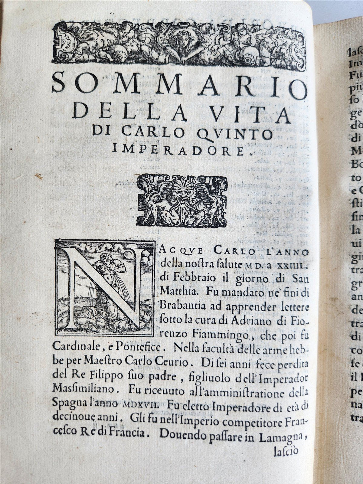 1567 LIFE of CHARLES V by Lodovico Dolce antique VELLUM BINDING 16th CENTURY