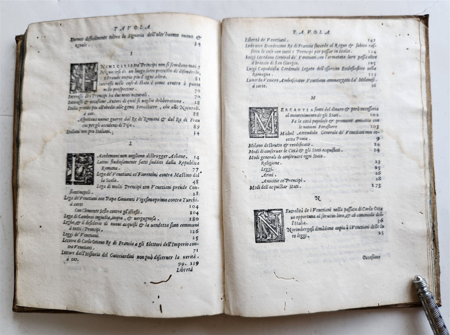 1583 HISTORY of ITALY di messer Francesco Guicciardini VELLUM BINDING antique