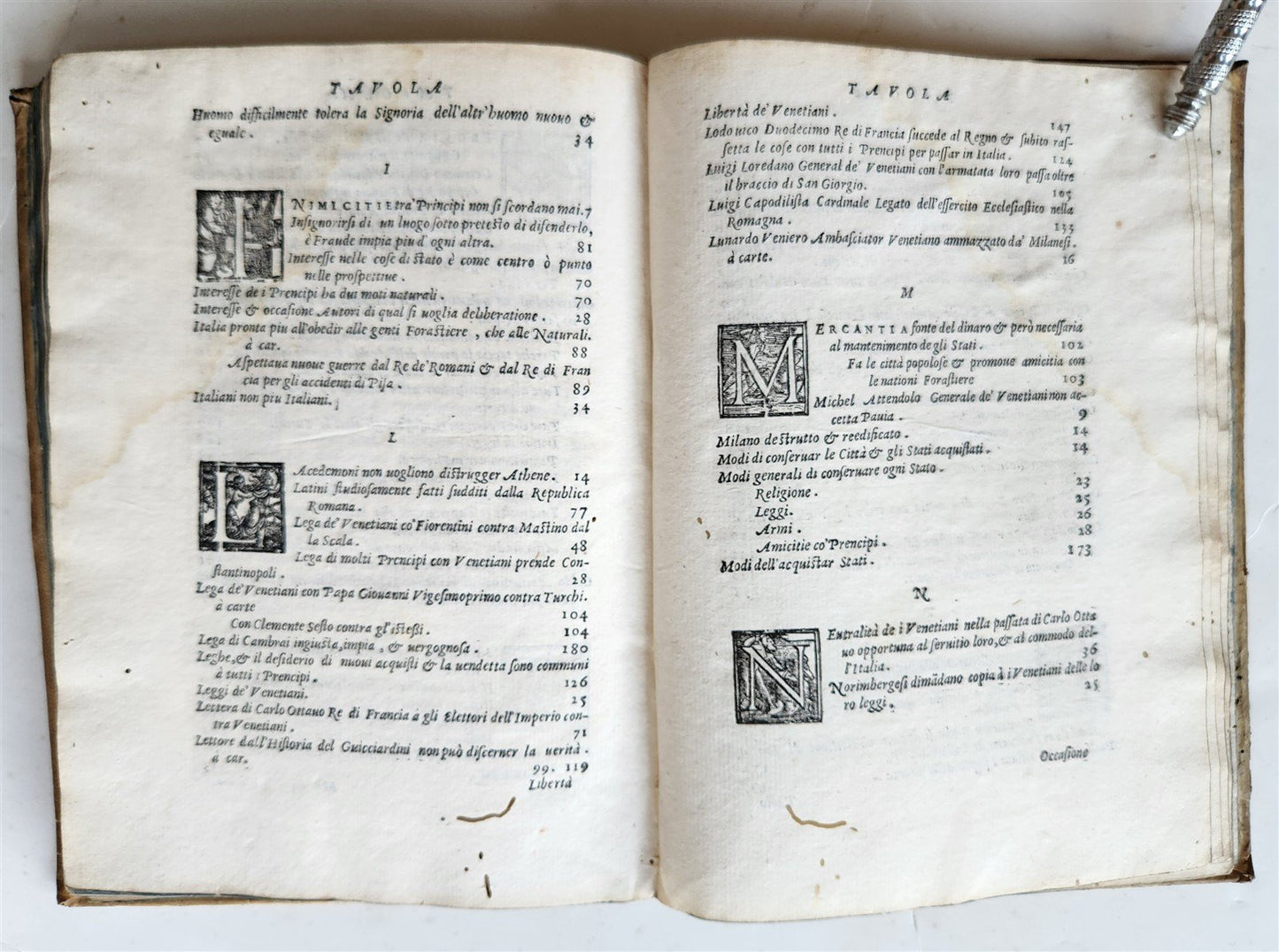 1583 HISTORY of ITALY di messer Francesco Guicciardini VELLUM BINDING antique