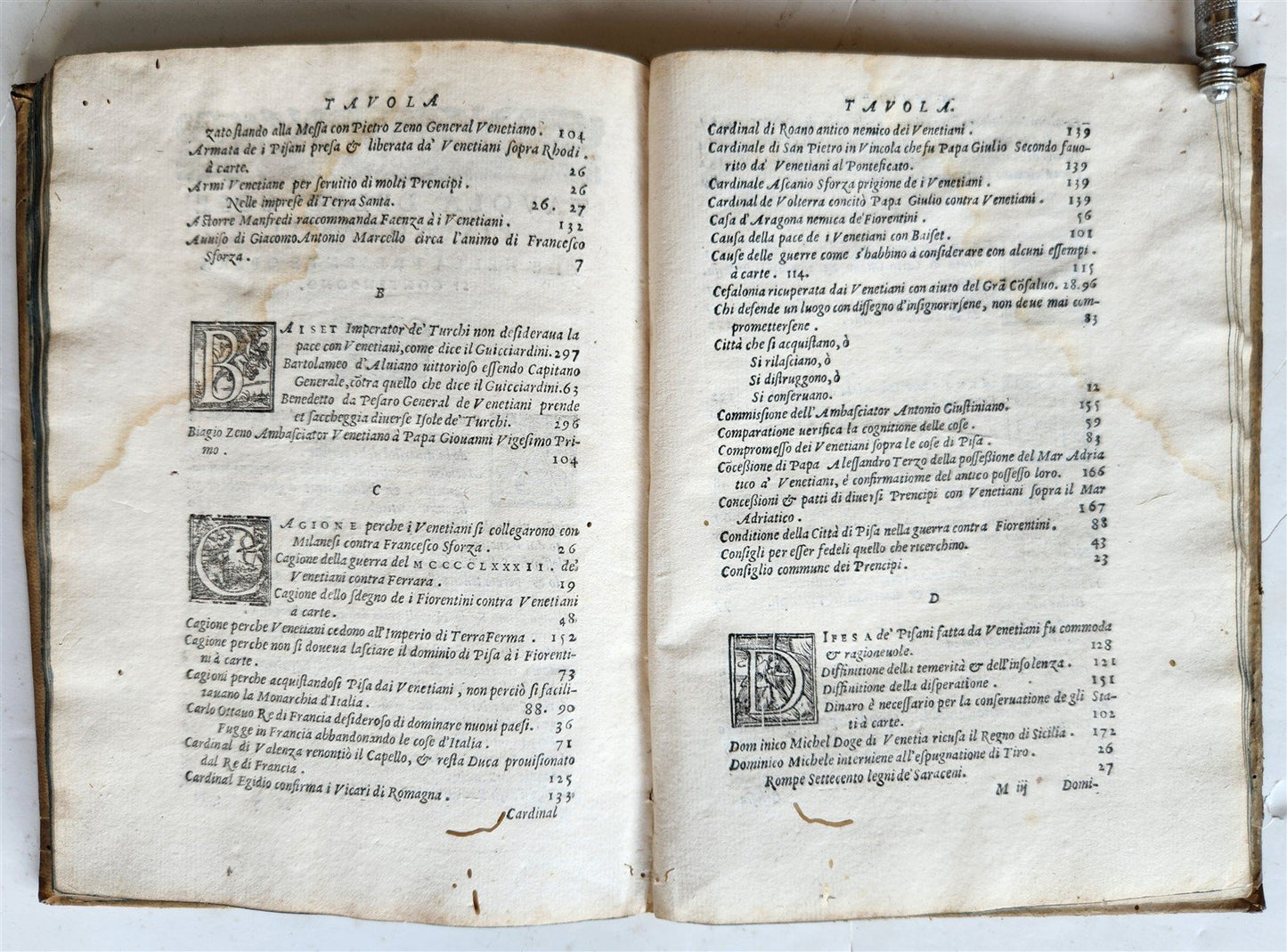 1583 HISTORY of ITALY di messer Francesco Guicciardini VELLUM BINDING antique