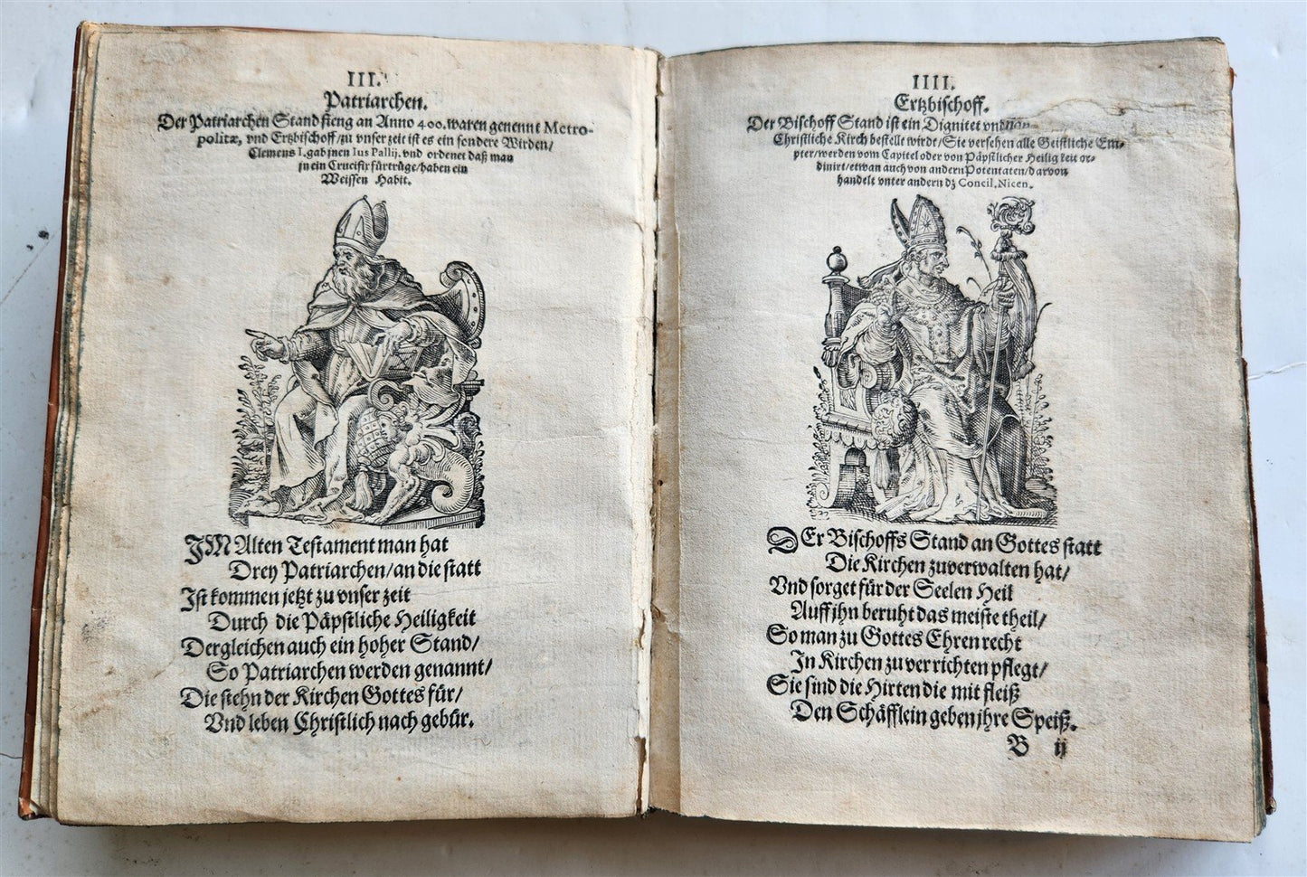 1585 ORDERS of CATHOLIC CHURCH Lonicer ILLUSTRATED by JOST AMMAN antique VELLUM