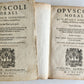 1598 PLUTARCH PHILOSOPHICAL WORK Opuscoli Morali 2 VOLUMES antique VELLUM BOUND
