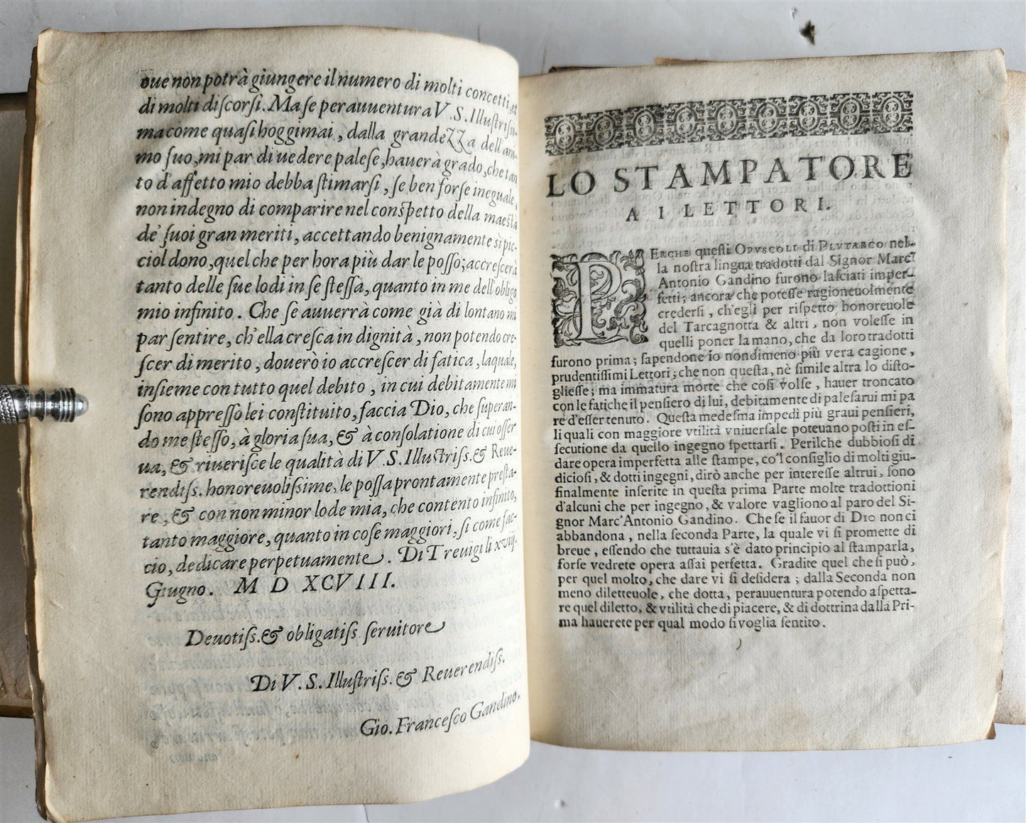 1598 PLUTARCH PHILOSOPHICAL WORK Opuscoli Morali 2 VOLUMES antique VELLUM BOUND
