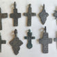 RUSSIAN orthodox icon NECK CROSSES LOT of 10 antique 18th - 19th century