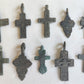 RUSSIAN orthodox icon NECK CROSSES LOT of 10 antique 18th - 19th century