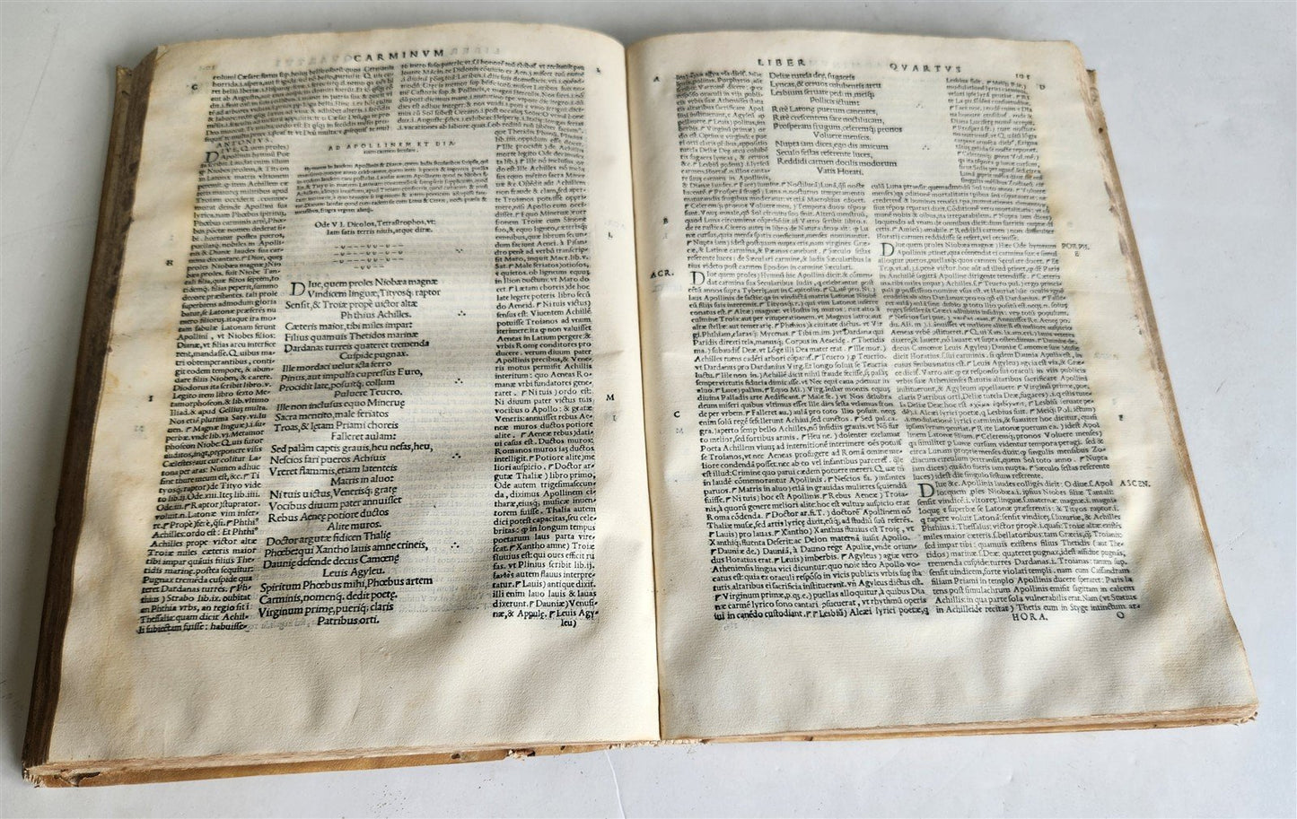 1544 POETRY by HORACE antique ILLUSTRATED VELLUM BOUND 16th CENTURY FOLIO