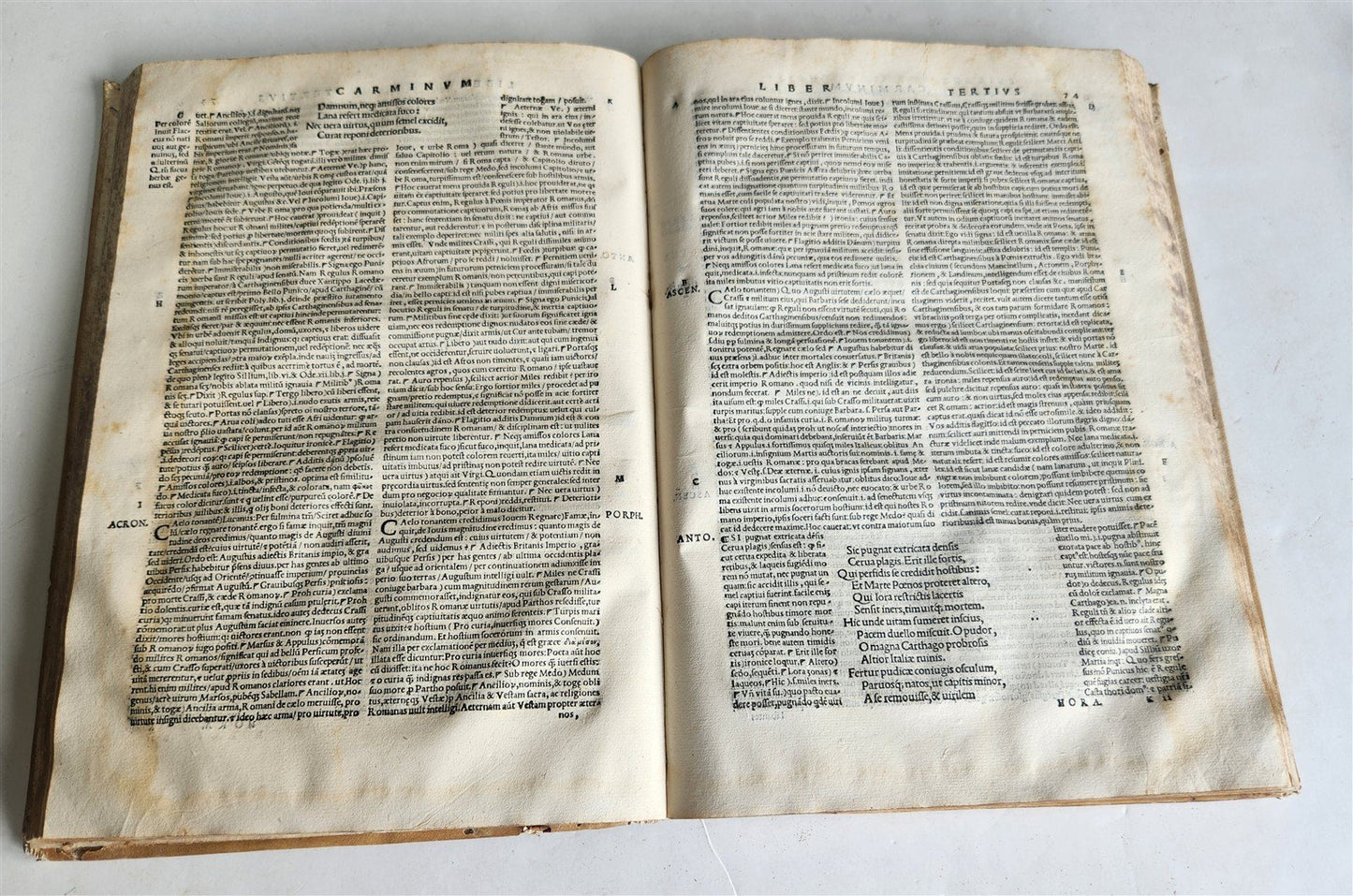 1544 POETRY by HORACE antique ILLUSTRATED VELLUM BOUND 16th CENTURY FOLIO